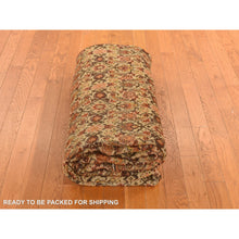 Load image into Gallery viewer, 8&#39;3&quot;x11&#39;5&quot; Biscotti Brown, Antique Persian With Fish Tabriz All Over Herat Design, Pure Wool, Hand Knotted, Oriental Rug FWR469596