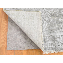Load image into Gallery viewer, 3&#39;2&quot;x5&#39;1&quot; Cloud Gray, Broken Persian Design, Hand Knotted, Wool and Pure Silk, Oriental Rug FWR469608