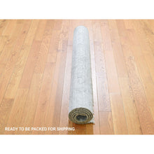 Load image into Gallery viewer, 3&#39;2&quot;x5&#39;1&quot; Cloud Gray, Broken Persian Design, Hand Knotted, Wool And Pure Silk, Oriental Rug FWR469608