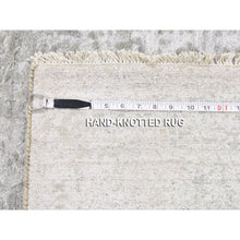 Load image into Gallery viewer, 3&#39;2&quot;x5&#39;1&quot; Cloud Gray, Broken Persian Design, Hand Knotted, Wool And Pure Silk, Oriental Rug FWR469608