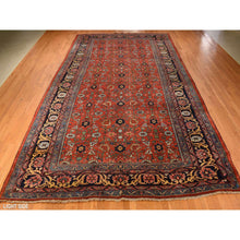 Load image into Gallery viewer, 11&#39;2&quot;x18&#39;5&quot; Prismatic Red, Antique Persian Bijar with All Over Flower Design, Wool Weft, XL Long and Narrow, Good Condition, Thick and Plush, 100% Wool, Hand Knotted Oriental Rug FWR469650