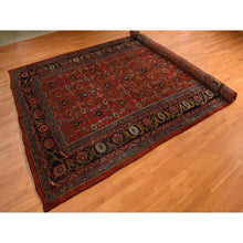 Load image into Gallery viewer, 11&#39;2&quot;x18&#39;5&quot; Prismatic Red, Antique Persian Bijar with All Over Flower Design, Wool Weft, XL Long and Narrow, Good Condition, Thick and Plush, 100% Wool, Hand Knotted Oriental Rug FWR469650