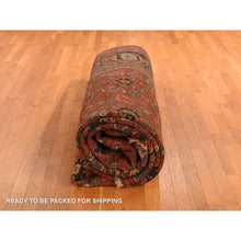 Load image into Gallery viewer, 11&#39;2&quot;x18&#39;5&quot; Prismatic Red, Antique Persian Bijar with All Over Flower Design, Wool Weft, XL Long and Narrow, Good Condition, Thick and Plush, 100% Wool, Hand Knotted Oriental Rug FWR469650