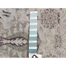 Load image into Gallery viewer, 3&#39;x11&#39;10&quot; Mist Gray, Tulip Flower Design, Pure Silk with Textured Wool, Hand Knotted, Runner, Oriental Rug FWR469692