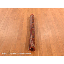 Load image into Gallery viewer, 4&#39;1&quot;x5&#39; Midnight Blue With Crimson Red, Antique Persian Afshar, Clean, Even Wear, Wool Weft, Intricate Repetitive Design, Multiple Borders, 100% Wool, Hand Knotted, Oriental, Squarish Rug FWR469698