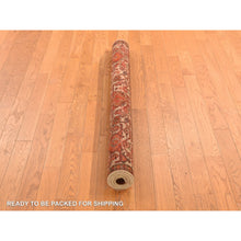 Load image into Gallery viewer, 4&#39;x6&#39;2&quot; Midnight Blue with Burnt Orange, Antique North West Persian, Clean, Even Wear, Distinct Abrash, Multiple Borders, Serated Leaf and Large Scale Tribal Flower Design, 100% Wool, Hand Knotted, Oriental Rug FWR469704