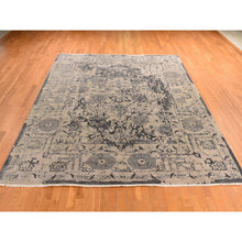 Load image into Gallery viewer, 9&#39;1&quot;x12&#39; Tan Color, Broken And Erased Persian Design, Wool And Silk, Transitional, Hand Knotted, Oriental Rug FWR469728