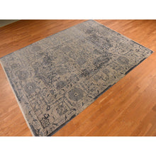 Load image into Gallery viewer, 9&#39;1&quot;x12&#39; Tan Color, Broken And Erased Persian Design, Wool And Silk, Transitional, Hand Knotted, Oriental Rug FWR469728