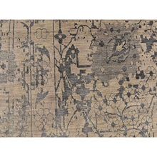 Load image into Gallery viewer, 9&#39;1&quot;x12&#39; Tan Color, Broken And Erased Persian Design, Wool And Silk, Transitional, Hand Knotted, Oriental Rug FWR469728