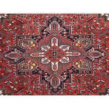Load image into Gallery viewer, 11&#39;x13&#39; Crimson Red, Semi Antique, Persian Heriz, Full Pile, Clean, Soft And In Very Good Condition, 100% Wool, Hand Knotted, Squarish, Oriental Rug FWR469740