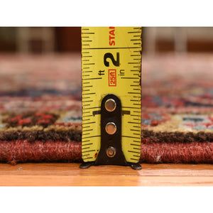 11'x13' Crimson Red, Semi Antique, Persian Heriz, Full Pile, Clean, Soft And In Very Good Condition, 100% Wool, Hand Knotted, Squarish, Oriental Rug FWR469740