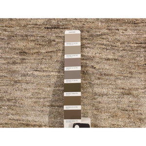 2'x3' Cashmere Brown, Pure Sari Silk, Hand Knotted, Plain Solid Design, Sample, Strike Off, Mat, Oriental Rug FWR469758
