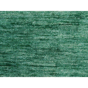 2'x3'1" Spruce Green, Plain Solid Design, Sample, Strike Off, Pure Sari Silk, Hand Knotted, Mat, Oriental Rug FWR469764