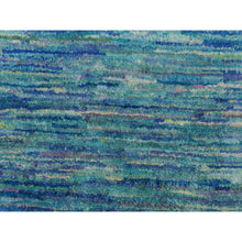 Load image into Gallery viewer, 2&#39;1&quot;x3&#39;2&quot; Shades Of Blue, Plain Solid Design, Hand Knotted, Sample, Strike Off, Pure Sari Silk, Mat, Oriental Rug FWR469770