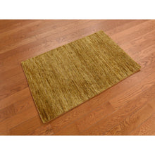 Load image into Gallery viewer, 2&#39;x3&#39;1&quot; Copper Brown, Plain Solid Design, Pure Sari Silk, Sample, Strike Off, Hand Knotted, Mat, Oriental Rug FWR469788