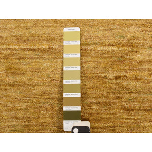 2'x3'1" Copper Brown, Plain Solid Design, Pure Sari Silk, Sample, Strike Off, Hand Knotted, Mat, Oriental Rug FWR469788
