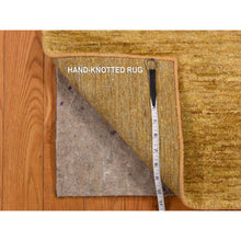Load image into Gallery viewer, 2&#39;x3&#39;1&quot; Cumulus Cloud With Cadet Gray, Hand Knotted, Modern Grass Design, Tone on Tone, Natural Undyed Wool, Mat Oriental Borderless Rug FWR479004