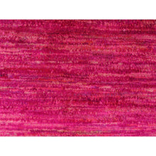 Load image into Gallery viewer, 2&#39;1&quot;x3&#39;1&quot; Bright Pink, Plain Solid Design, Pure Sari Silk, Hand Knotted, Sample, Strike Off, Mat, Oriental Rug FWR469794