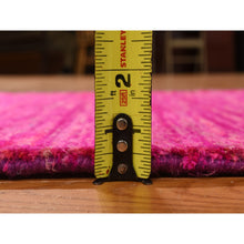Load image into Gallery viewer, 2&#39;1&quot;x3&#39;1&quot; Bright Pink, Plain Solid Design, Pure Sari Silk, Hand Knotted, Sample, Strike Off, Mat, Oriental Rug FWR469794