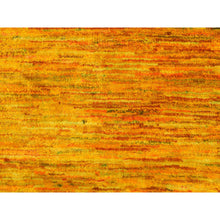 Load image into Gallery viewer, 2&#39;x3&#39;1&quot; Gold Color, Plain Solid Design, Strike Off, Sample, Pure Sari Silk, Hand Knotted, Mat, Oriental Rug FWR469800