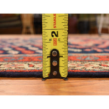 Load image into Gallery viewer, 4&#39;6&quot;x6&#39;7&quot; Midnight Blue With A Mix Of Red, Antique North West Persian With Double Medallion Design, Geometric Design, Clean And In Excellent Condition, 100% Wool, Hand Knotted, Oriental Rug FWR469812