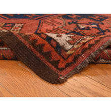 Load image into Gallery viewer, 6&#39;3&quot;x13&#39;3&quot; Rust Red, Antique Afghan Ersari With Elephant Feet Design, Clean, Low Even Pile, Gallery Size, 100% Wool, Hand Knotted, Oriental Rug FWR469824