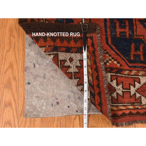 6'3"x6'3" Beau Blue, Peshawar with Ziegler Mahal Design, High Mountain Wool, Washed Out, Denser Weave, Hand Knotted, Round, Oriental Rug FWR122046