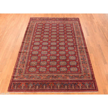Load image into Gallery viewer, 6&#39;10&quot;x9&#39;7&quot; Angels Red, Antique Tourkaman, Clean, Even Soft Pile, Elephant Feet Gul Design, Super Dense Weave, 100% Wool, Hand Knotted, Oriental Rug FWR469830