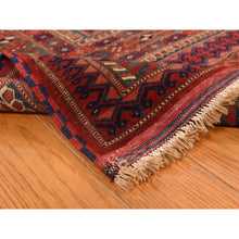 Load image into Gallery viewer, 6&#39;10&quot;x9&#39;7&quot; Angels Red, Antique Tourkaman, Clean, Even Soft Pile, Elephant Feet Gul Design, Super Dense Weave, 100% Wool, Hand Knotted, Oriental Rug FWR469830