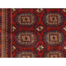 Load image into Gallery viewer, 6&#39;10&quot;x9&#39;7&quot; Angels Red, Antique Tourkaman, Clean, Even Soft Pile, Elephant Feet Gul Design, Super Dense Weave, 100% Wool, Hand Knotted, Oriental Rug FWR469830