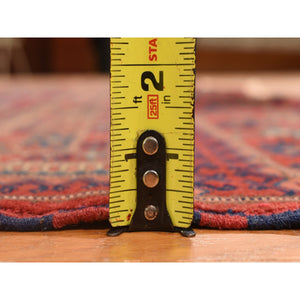 6'10"x9'7" Angels Red, Antique Tourkaman, Clean, Even Soft Pile, Elephant Feet Gul Design, Super Dense Weave, 100% Wool, Hand Knotted, Oriental Rug FWR469830
