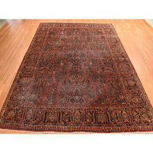 Load image into Gallery viewer, 10&#39;x13&#39;4&quot; Cinnamon Red, Antique Persian Sarouk, Clean, Soft, Sheared Down, Low Pile, 100% Wool, Hand Knotted, Oriental Rug FWR469836