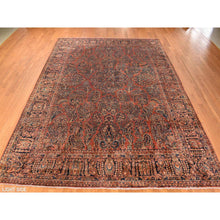 Load image into Gallery viewer, 10&#39;x13&#39;4&quot; Cinnamon Red, Antique Persian Sarouk, Clean, Soft, Sheared Down, Low Pile, 100% Wool, Hand Knotted, Oriental Rug FWR469836