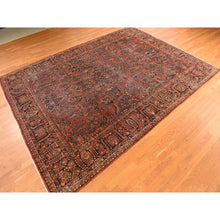 Load image into Gallery viewer, 10&#39;x13&#39;4&quot; Cinnamon Red, Antique Persian Sarouk, Clean, Soft, Sheared Down, Low Pile, 100% Wool, Hand Knotted, Oriental Rug FWR469836