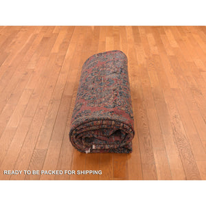10'x13'4" Cinnamon Red, Antique Persian Sarouk, Clean, Soft, Sheared Down, Low Pile, 100% Wool, Hand Knotted, Oriental Rug FWR469836