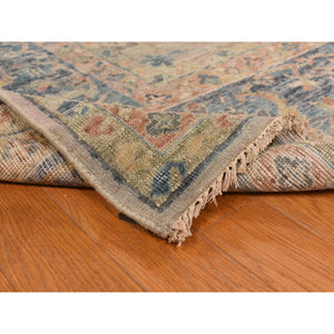 9'x11'9" Beaver Brown, Antiqued Persian Ziegler Mahal Design, Distressed, Zero Pile, Shaved Low, 100% Wool, Hand Knotted Oriental Rug FWR469914
