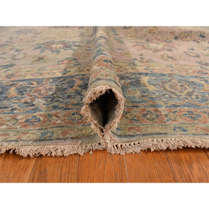 9'x11'9" Beaver Brown, Antiqued Persian Ziegler Mahal Design, Distressed, Zero Pile, Shaved Low, 100% Wool, Hand Knotted Oriental Rug FWR469914