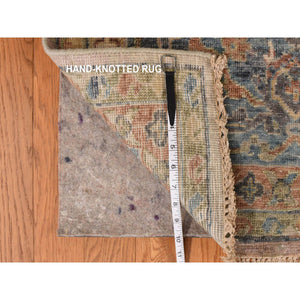 9'x11'9" Beaver Brown, Antiqued Persian Ziegler Mahal Design, Distressed, Zero Pile, Shaved Low, 100% Wool, Hand Knotted Oriental Rug FWR469914