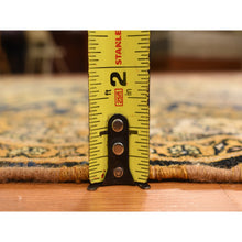 Load image into Gallery viewer, 6&#39;8&quot;x19&#39;3&quot; Midnight Blue with Yellow, Antique Persian Bakhtiari in an Excellent Condition, Diamond Shape Garden Medallion Design, Hand Knotted, Pure Wool, Gallery Size Wide Runner, Oriental Rug FWR469932