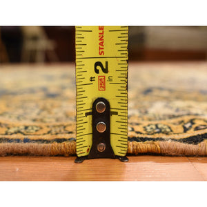 6'8"x19'3" Midnight Blue with Yellow, Antique Persian Bakhtiari in an Excellent Condition, Diamond Shape Garden Medallion Design, Hand Knotted, Pure Wool, Gallery Size Wide Runner, Oriental Rug FWR469932