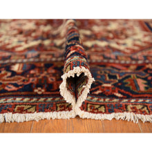 Load image into Gallery viewer, 8&#39;9&quot;x12&#39;3&quot; Scarlet Red, Antique Persian Heriz, Clean, Excellent Condition, Light And Dark Side Highlights, Soft With Sides And Ends Secured, Full Pile, 100% Wool, Hand Knotted Oriental Rug FWR469944