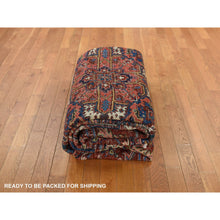Load image into Gallery viewer, 8&#39;9&quot;x12&#39;3&quot; Scarlet Red, Antique Persian Heriz, Clean, Excellent Condition, Light And Dark Side Highlights, Soft With Sides And Ends Secured, Full Pile, 100% Wool, Hand Knotted Oriental Rug FWR469944