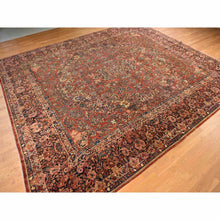 Load image into Gallery viewer, 13&#39;8&quot;x15&#39;10&quot; Cinnamon Red, Antique Persian Sarouk, XL Squarish Size, Clean, Excellent Condition, Light and Dark Side Highlights, Soft with Sides and Ends Secured, 100% Wool, Hand Knotted Oriental Rug FWR469956