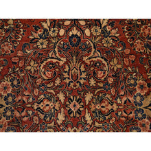 Load image into Gallery viewer, 13&#39;8&quot;x15&#39;10&quot; Cinnamon Red, Antique Persian Sarouk, XL Squarish Size, Clean, Excellent Condition, Light and Dark Side Highlights, Soft with Sides and Ends Secured, 100% Wool, Hand Knotted Oriental Rug FWR469956