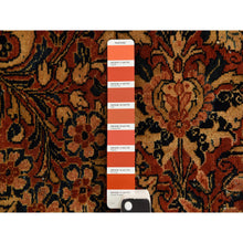 Load image into Gallery viewer, 13&#39;8&quot;x15&#39;10&quot; Cinnamon Red, Antique Persian Sarouk, Xl Squarish Size, Clean, Excellent Condition, Light And Dark Side Highlights, Soft With Sides And Ends Secured, 100% Wool, Hand Knotted Oriental Rug FWR469956