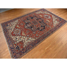 Load image into Gallery viewer, 9&#39;2&quot;x14&#39; Chili Red, Antique Persian Serapi, Clean, Good Condition, Even Wear, Soft with Sides and Ends Secured, 100% Wool, Hand Knotted Oriental Rug FWR469962