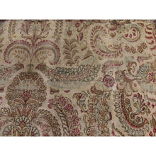 Load image into Gallery viewer, 11&#39;7&quot;x19&#39;3&quot; Bone White, Antique Persian Kerman, Clean, Some Wear, Sides And Ends Secured, 100% Wool, Hand Knotted, Oversized, Oriental Rug FWR469974