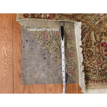 Load image into Gallery viewer, 11&#39;7&quot;x19&#39;3&quot; Bone White, Antique Persian Kerman, Clean, Some Wear, Sides And Ends Secured, 100% Wool, Hand Knotted, Oversized, Oriental Rug FWR469974