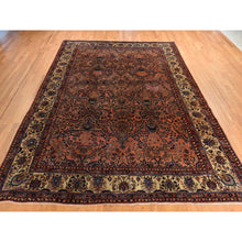 Load image into Gallery viewer, 9&#39;10&quot;x13&#39;7&quot; Coral Salmon, Antique Persian Mohajeren Sarouk, Clean And Soft, Good Restorations, Sides And Ends Secured, 100% Wool, Hand Knotted Oriental Rug FWR469980