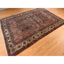 Load image into Gallery viewer, 9&#39;10&quot;x13&#39;7&quot; Coral Salmon, Antique Persian Mohajeren Sarouk, Clean And Soft, Good Restorations, Sides And Ends Secured, 100% Wool, Hand Knotted Oriental Rug FWR469980